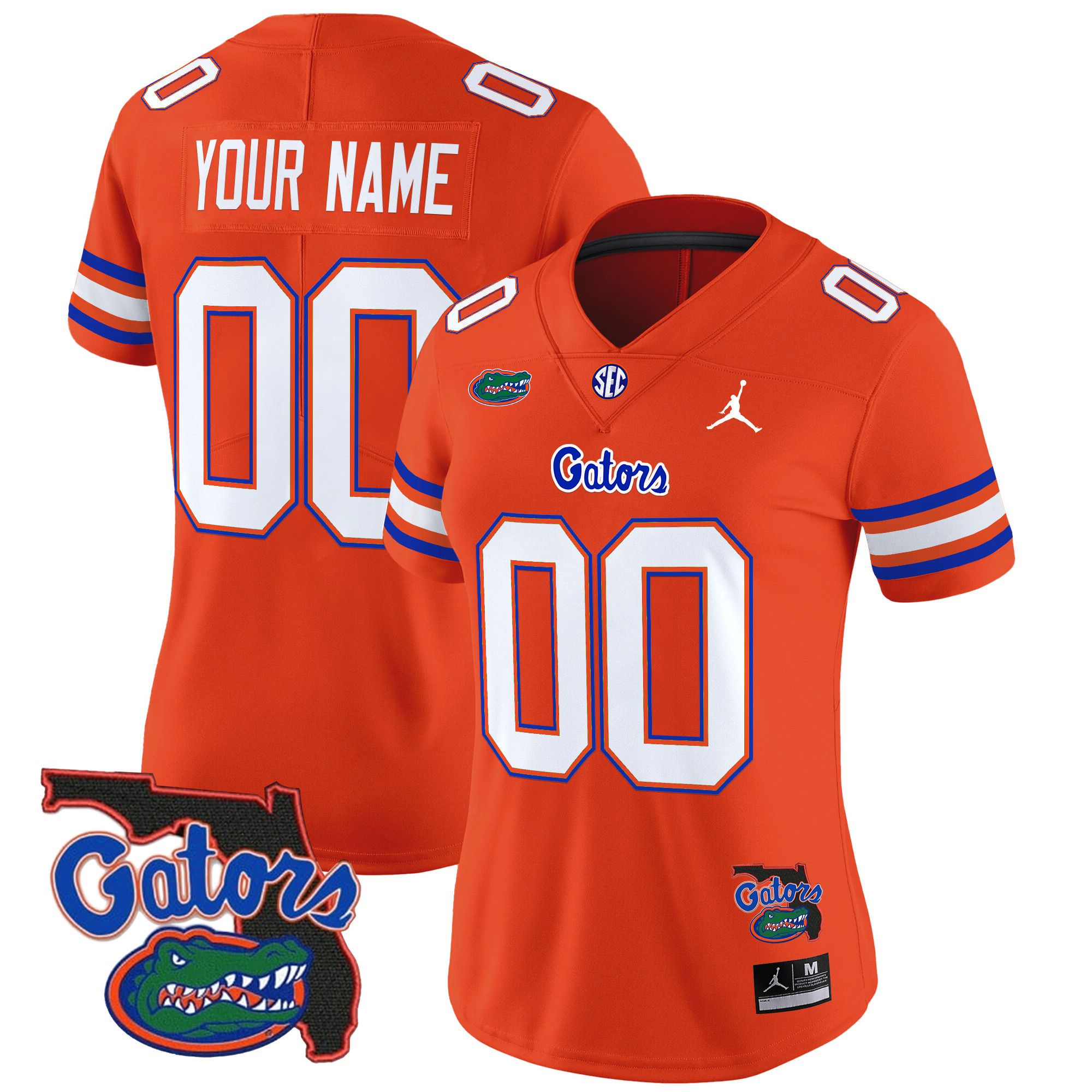 Women Florida Gators Orange 2024 Florida Patch Vapor Limited Custom NCAA Jersey->customized ncaa jersey->Custom Jersey